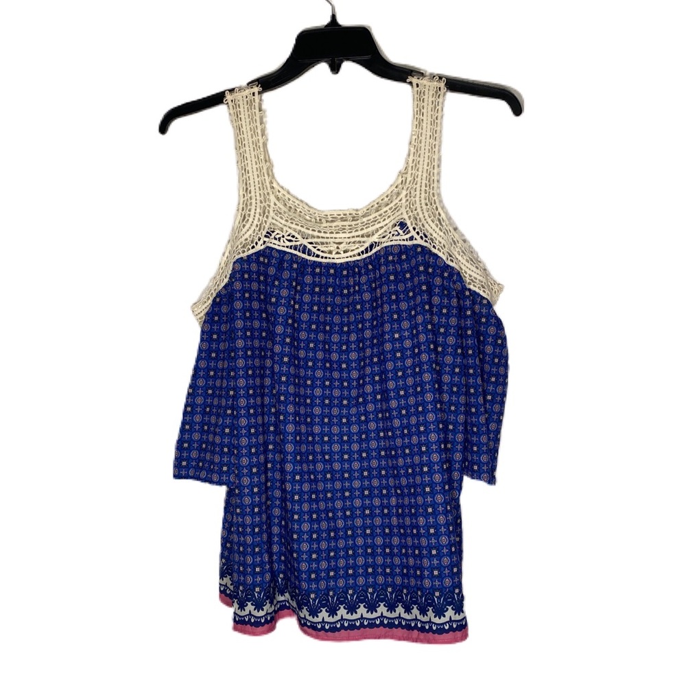 Kori America Size L Lace Cold Shoulder Top - Picture 2 of 2